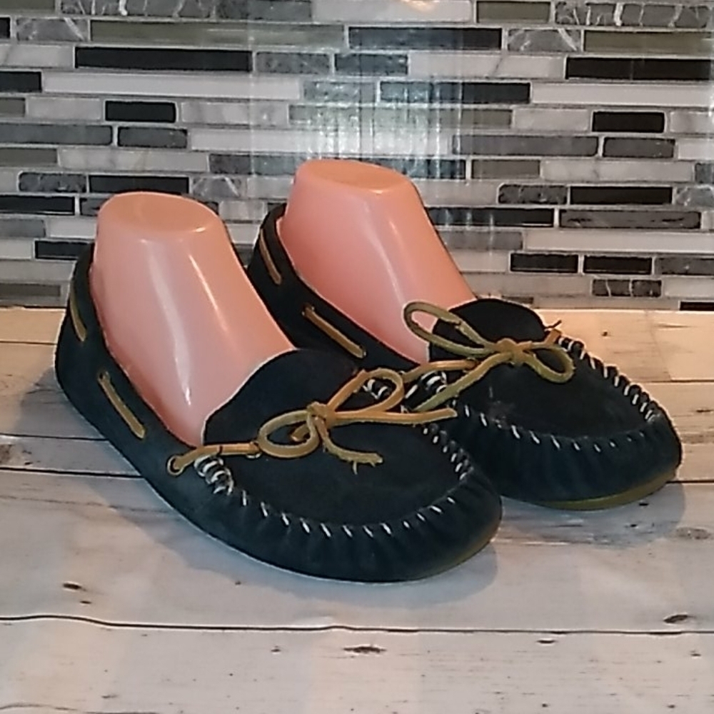 Lucky Brand blue moccasins fur lined